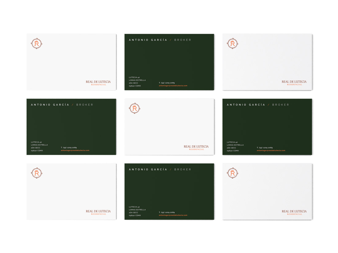 tarjetas de presentación | Real de Lutecia